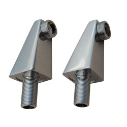2 Colonnettes Carrees 70 Mm M3/4"- M1/2" Chrome PD00219 CRISTINA 
